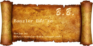 Baszler Béke névjegykártya